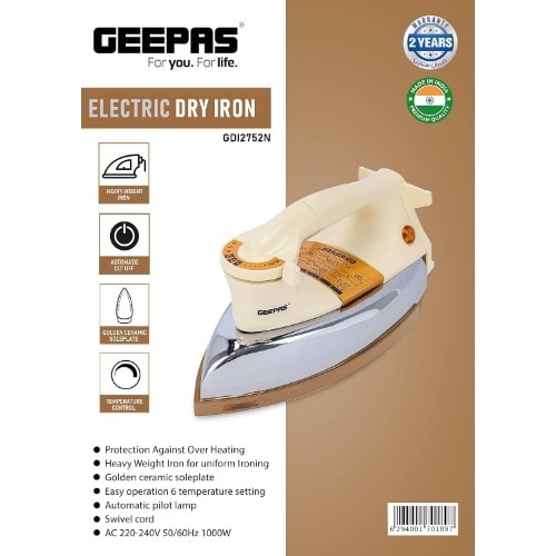 Geepas Gdi2771 Automatic Dry Iron Automatic Dry Iron 1200w Konga
