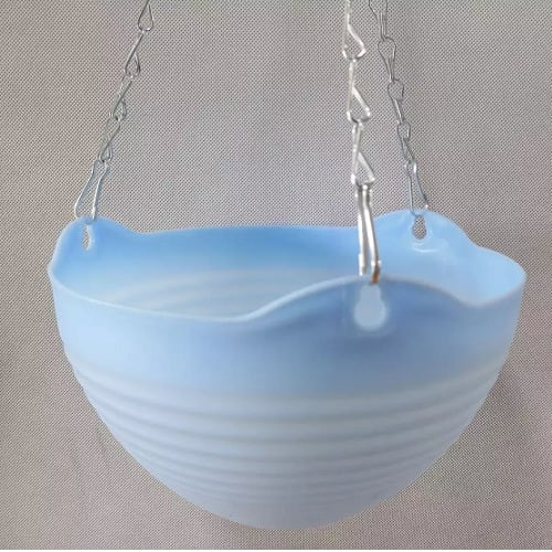 Hanging Plastic Flower Planter For Indoor Gardening Blue Konga