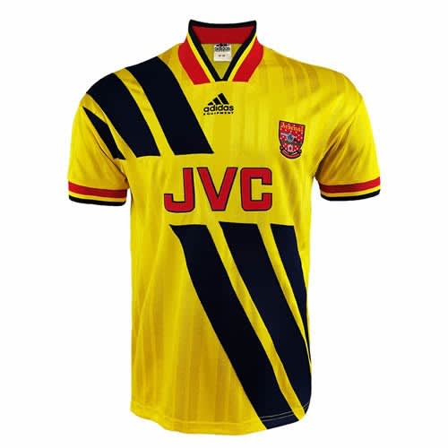 Men's Arsenal Fc Away Yellow Retro Jersey 93-94- Yellow