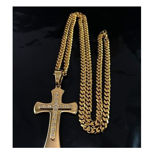 Cuban Link Chain With Dotted-ice Cross 