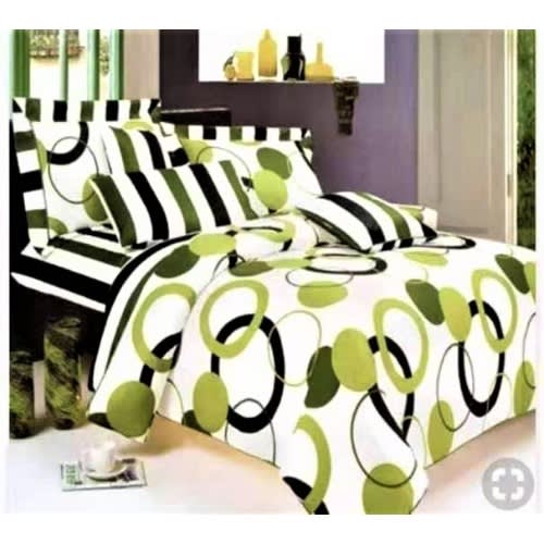 Multi Pattern Print Bedding Set 1, Green Bedding King Size