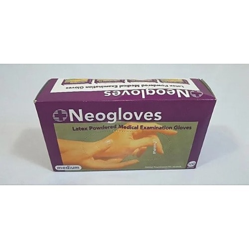 Neogloves 100 Latex Powdered Medical Examination Gloves,.