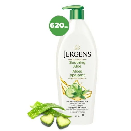 Jergens Soothing Aloe, Oilinfused Moisturizer & Body Lotion For Dry
