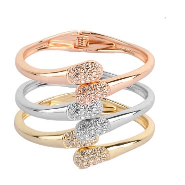 Ladies 3 In 1 Crystal Lapping Bracelet Gold Rose Gold Silver Konga Online Shopping