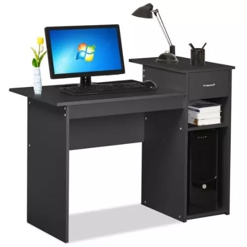 Handys Yaheetech Small Spaces Home Office Black Computer Desk With Drawers And 2 Tier Storage She Konga Online Shopping
