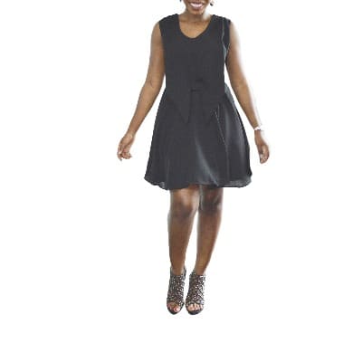 Black Bow Chiffon Dress