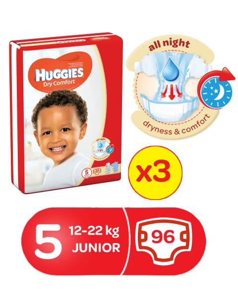 Huggies Dry Comfort Diapers Size 5 12 22 Kg 32 Diapers Pack