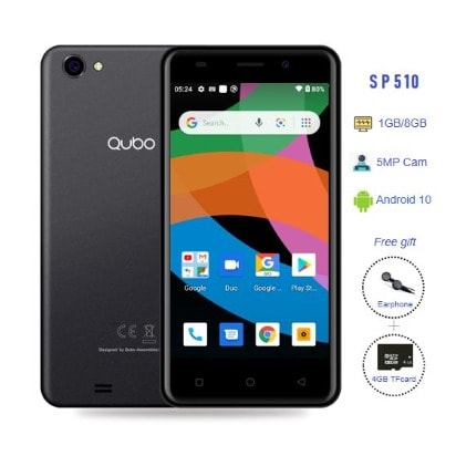 qubo sp 510 dual sim android 10 8gb rom 1gb ram 5 inch 5mp 3g black