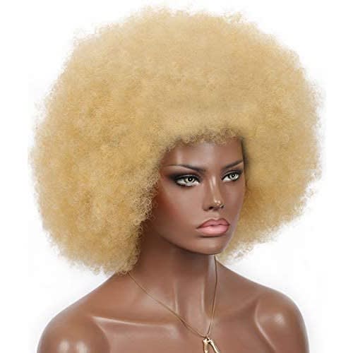 Gold afro store wig