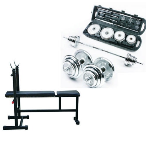 York Adjustable Weight Bench Plus 50kg Weight Set 2 Coiling