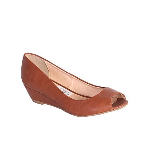 open toe low wedge shoes