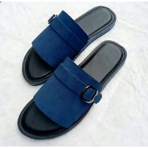 Male Blue Suede Leather Slippers Konga Online Shopping