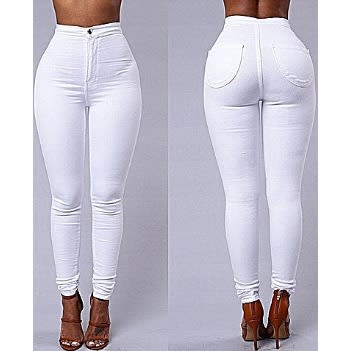 white high waisted trousers