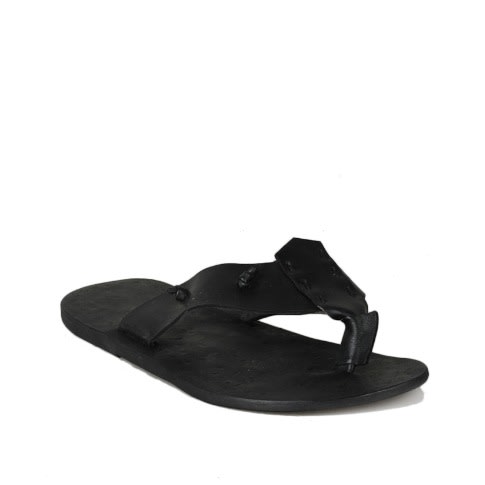HZB Vintage Leather Slippers - Black | Konga Online Shopping