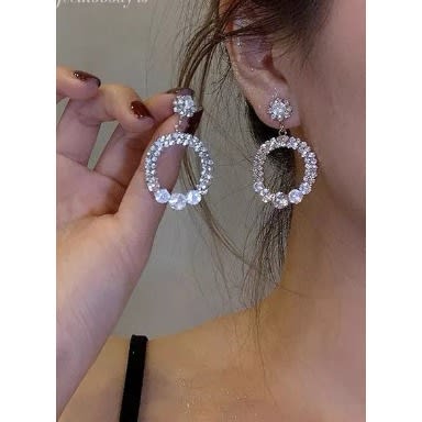 Round rhinestone outlet earrings