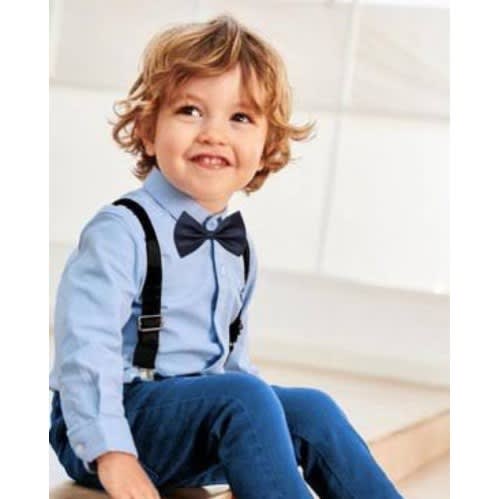 Boy shirt with bow tie sales