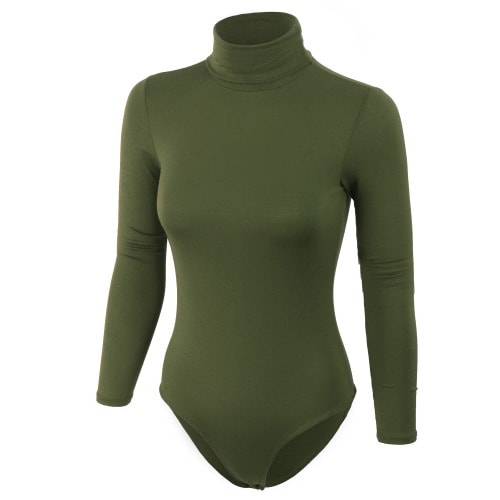 Long Sleeve Turtleneck Bodysuit - Army Green | Konga Online Shopping