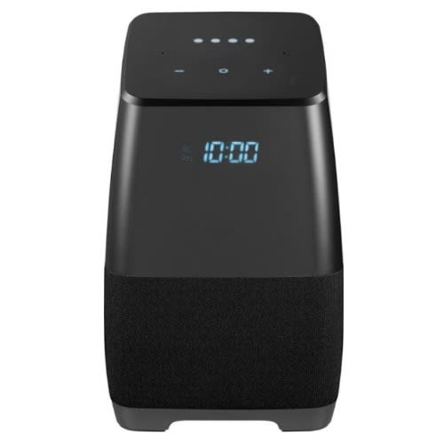 insignia voice smart portable bluetooth speaker and alarm clock with google assistant