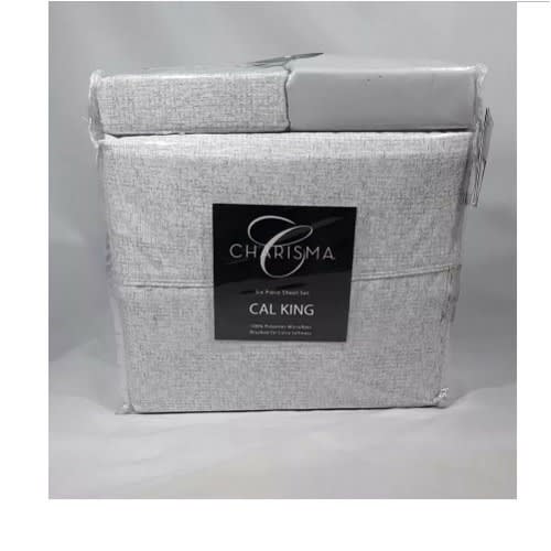 Charisma King Microfiber Polyester Six Piece Sheet Set, Tweed Brushed