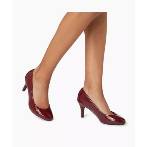 burgundy mid heel shoes
