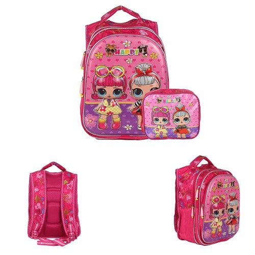 Cartoon Character School Bag + Lunch Box -Pink | Konga Online Shopping