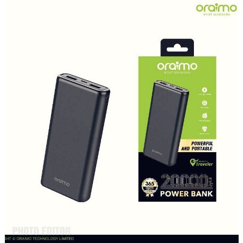 Oraimo 20000mAh 2 Usb Port Power Bank 