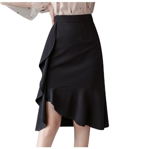 Black frill top skirt zara