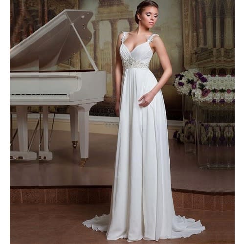 backless chiffon wedding dress