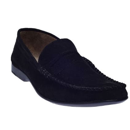 O'tega Belt Detail Suede Loafers - Black | Konga Online Shopping