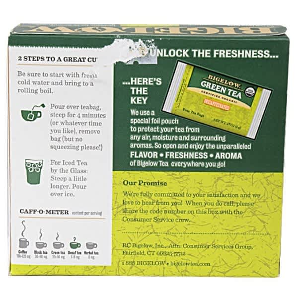 Bigelow Decaffeinated Organic Green Tea 40 Count Konga Online Shopping