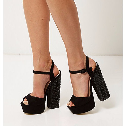 embellished platform heels