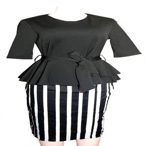 black and white peplum top