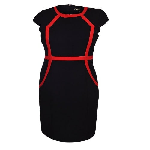 red cape sleeve dress
