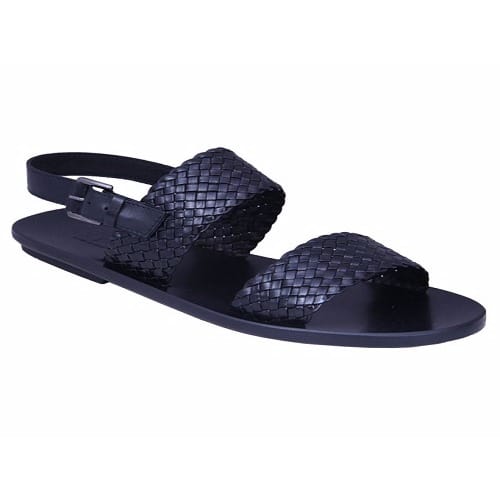 Vanni Black Weave Leather Design Sandals | Konga Online Shopping