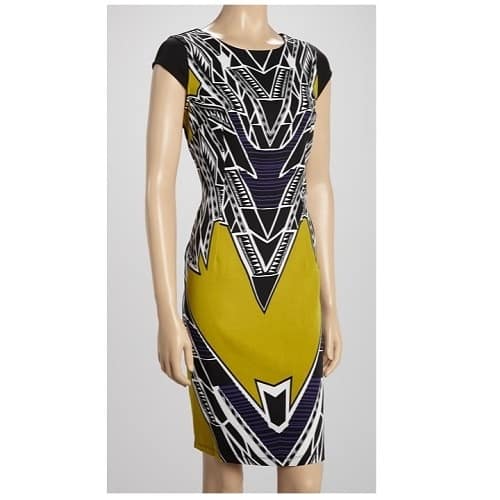 yellow and black print dress