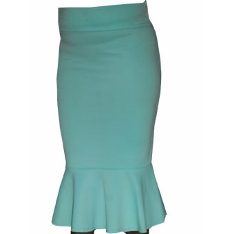 green midi bodycon skirt