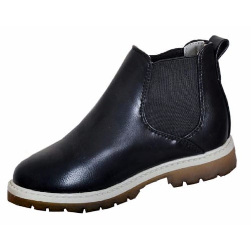 boys black leather boots