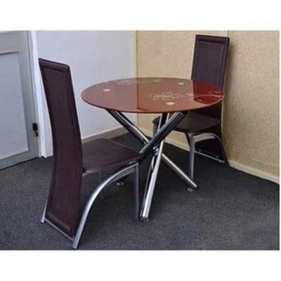 Uni Round Dining Table 2 Chairs, Black Round Dining Table Set For 4