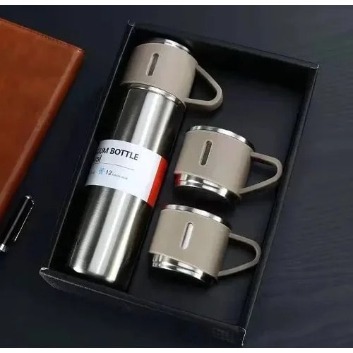 Vacuum Thermos Flask With 2 Cups Set Corporate Gift Set 500ml