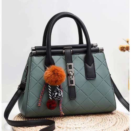 Diamond Shapes Leather Handbag - Mint Green | Konga Online Shopping
