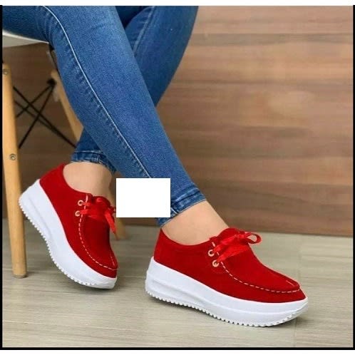 red wedge sneakers