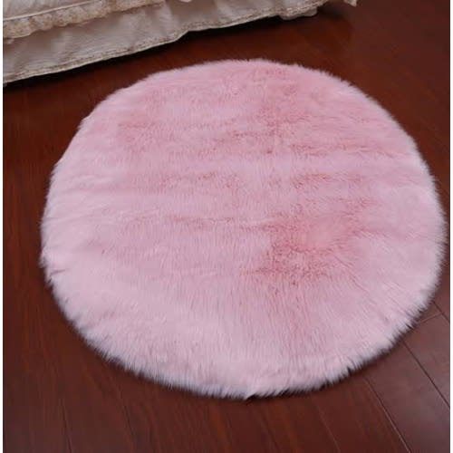 A S Baby Pink 90cm Fur Rug Konga, Baby Pink Fur Rug