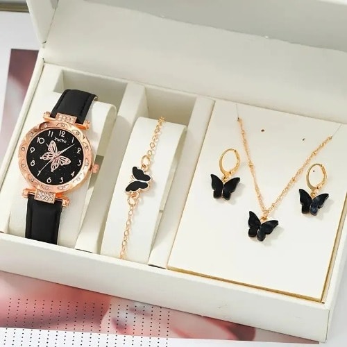 Watch earrings deals and necklace set