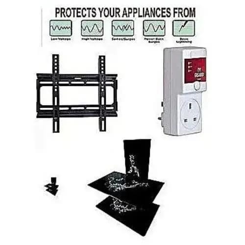 Dvd Double Wall Shelf And 13amp Tv Guard With 14 To 55" Tv Wall Hanger