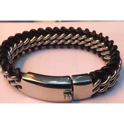 Leather Steel Inspired Luxury Men's Bracelet - Black | Konga Online ...
