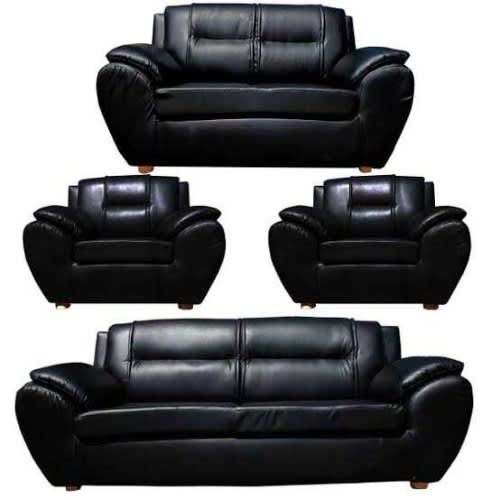 Knights 7 Seater Sofa Set In Black Leather Konga Online Shopping