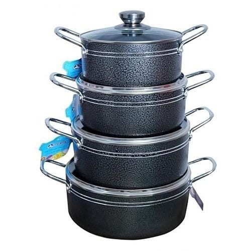 Master Chef Non Stick Aluminum Cooking Pots With Frying Pan 5