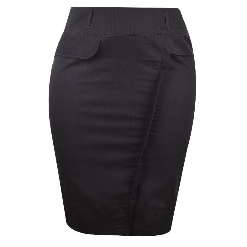 Blf Charcoal Black Side Peplum Midi Skirt Konga Online Shopping