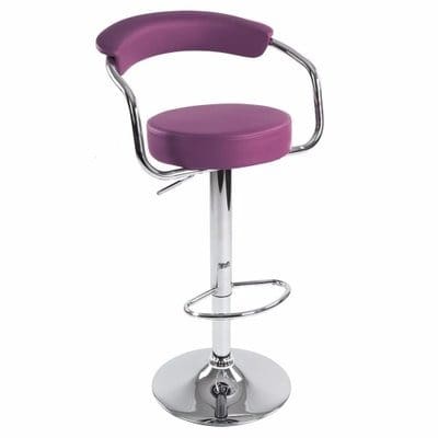 Chrome Bar Stool With Backrest Purple, Purple Bar Stools