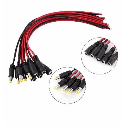 Dc 212v Dc Power Pigtail Cable - Male & Female Connectors For Cctv  Security Cameras